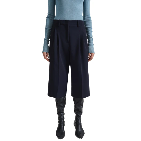 The Frankie Shop Gio Wool Pleated Bermuda Shorts