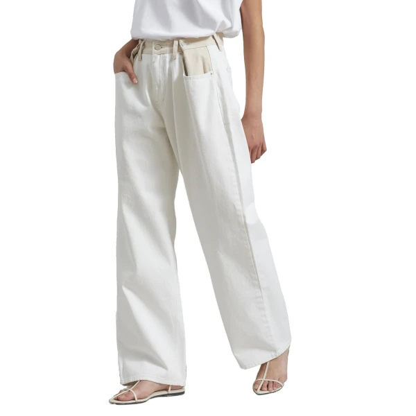 The Frankie Shop Hayla Contrast Denim Pants