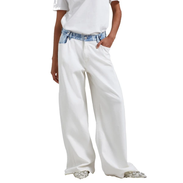 off white/blue pants