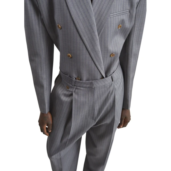 grey multi stripe pants