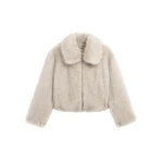 Hope Faux Fur Jacket in Beige by The Frankie Shop – Jackets The Frankie Shop Hope Faux Fur Jacket