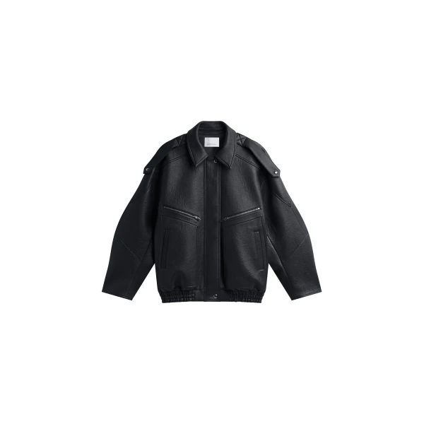 The Frankie Shop Hudson Faux Leather Bomber Jacket
