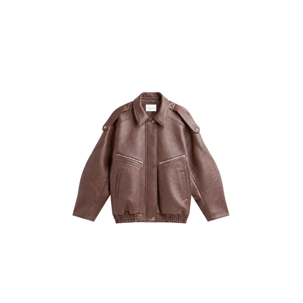 The Frankie Shop Hudson Faux Leather Bomber Jacket