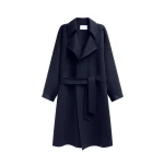 Issen Wool Trench Coat in Dark Navy by The Frankie Shop – Coats The Frankie Shop Issen Wool Trench Coat