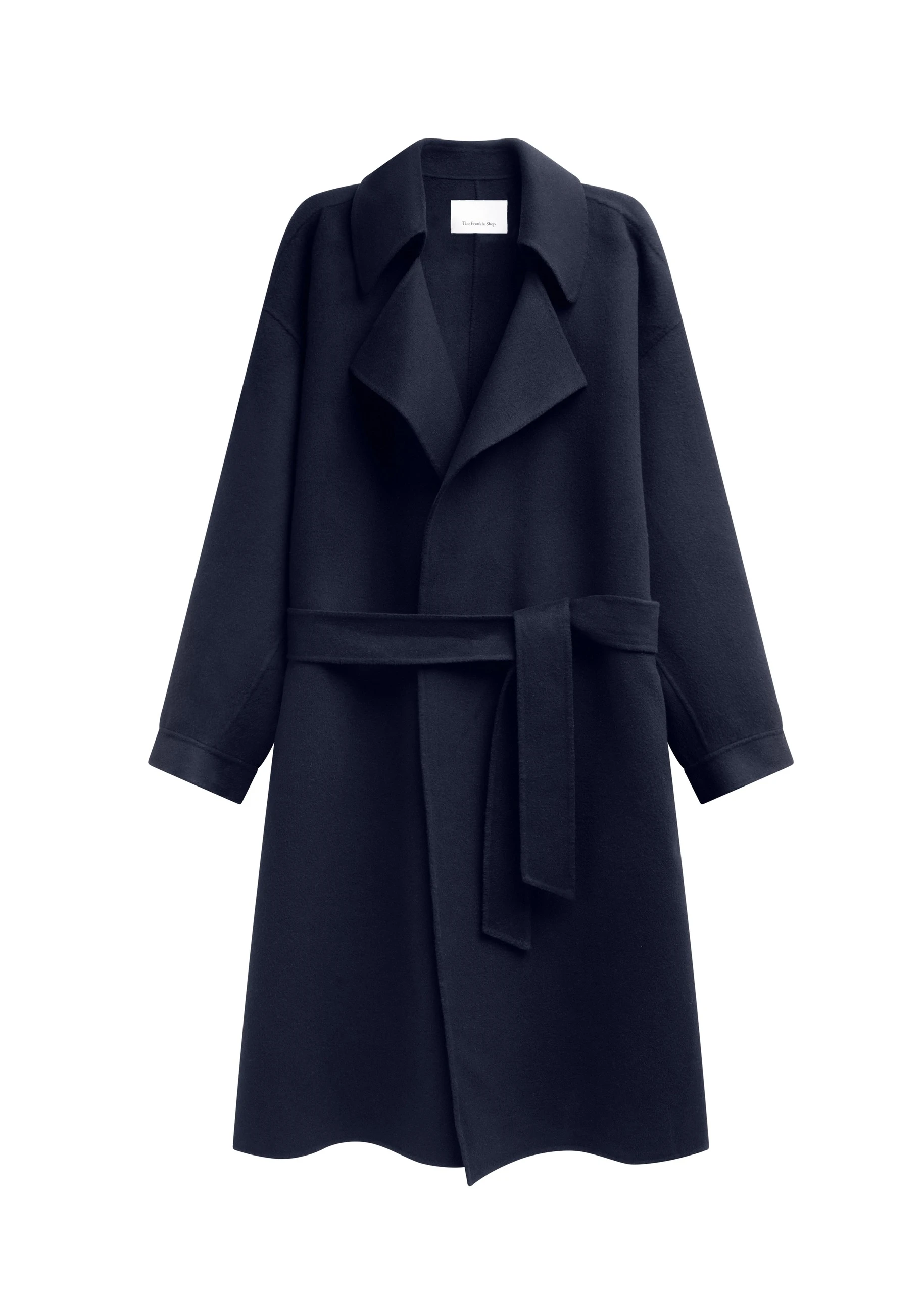 Issen Wool Trench Coat in Dark Navy by The Frankie Shop – Coats The Frankie Shop Issen Wool Trench Coat