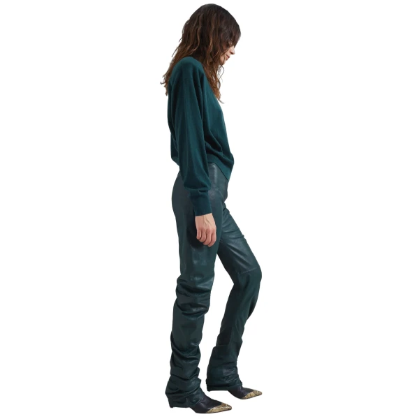 The Frankie Shop Jessa Leather Ruched Pants