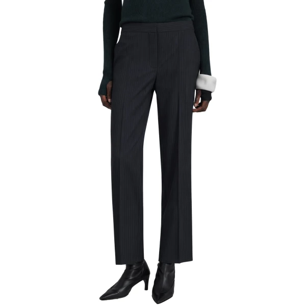 black/white pinstripe pants