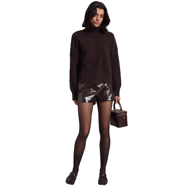 The Frankie Shop Kate Crackled Faux Leather Mini Shorts