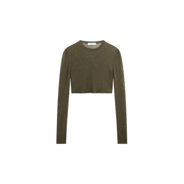 The Frankie Shop Kazel Cropped Thin Knit Top