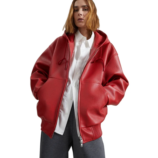 The Frankie Shop Kodai Faux Leather Bomber Jacket