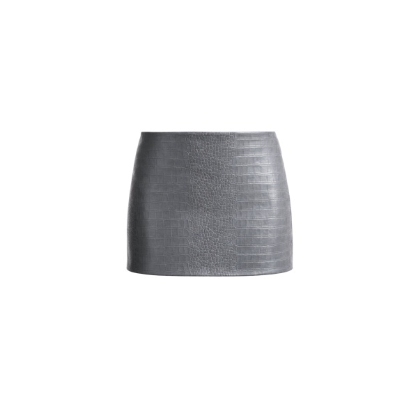 The Frankie Shop Leona Croc Faux Leather Mini Skirt