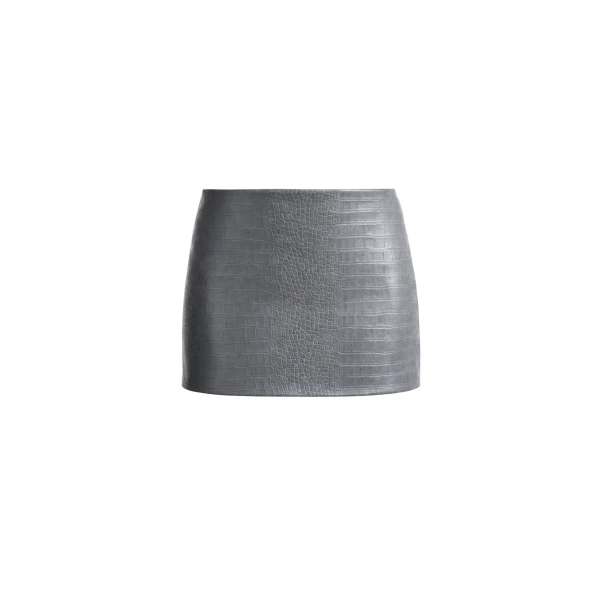 The Frankie Shop Leona Croc Faux Leather Mini Skirt