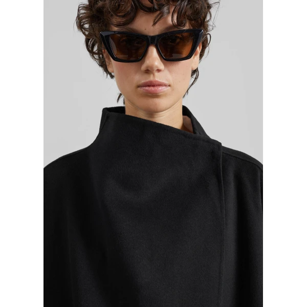 The Frankie Shop Leroy Funnel Neck Wool Coat