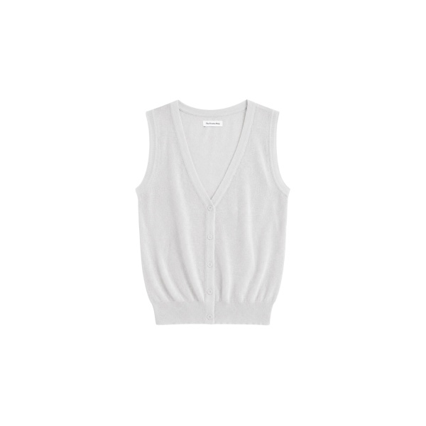 The Frankie Shop Lesina Sheer Knit Sleeveless Cardigan