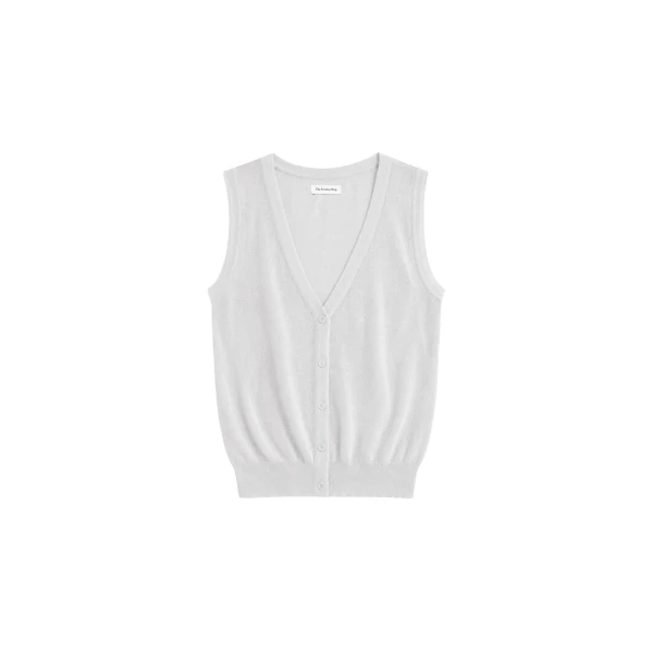 The Frankie Shop Lesina Sheer Knit Sleeveless Cardigan