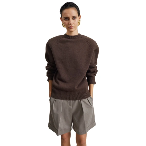 brown knitwear