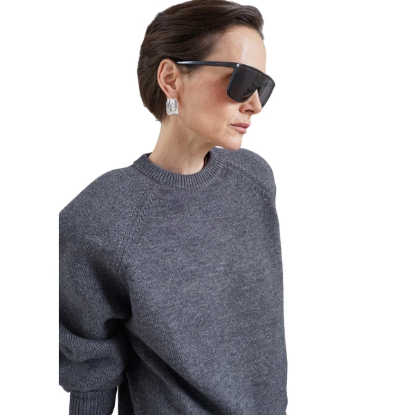 dark grey knitwear