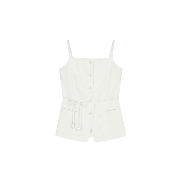 Lisboa Tie Vest in Ivory