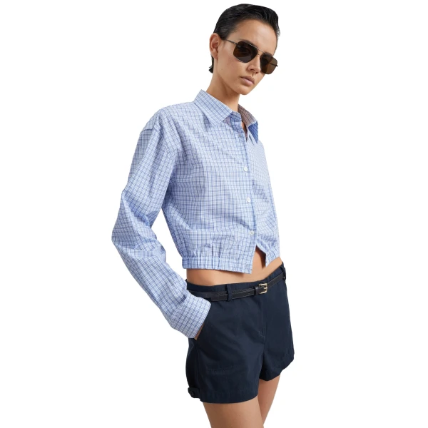 blue plaid tops