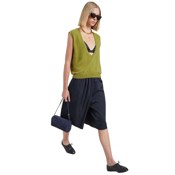 The Frankie Shop Lizan Deep V Neck Knit Vest