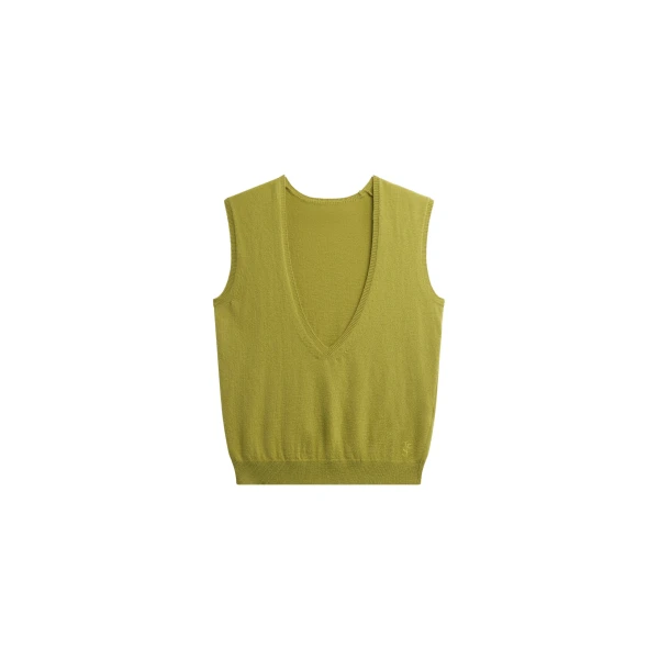 The Frankie Shop Lizan Deep V Neck Knit Vest