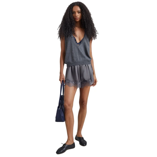 The Frankie Shop Lizan Deep V Neck Knit Vest