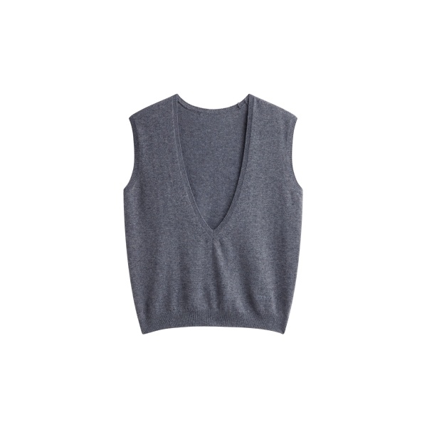 The Frankie Shop Lizan Deep V Neck Knit Vest