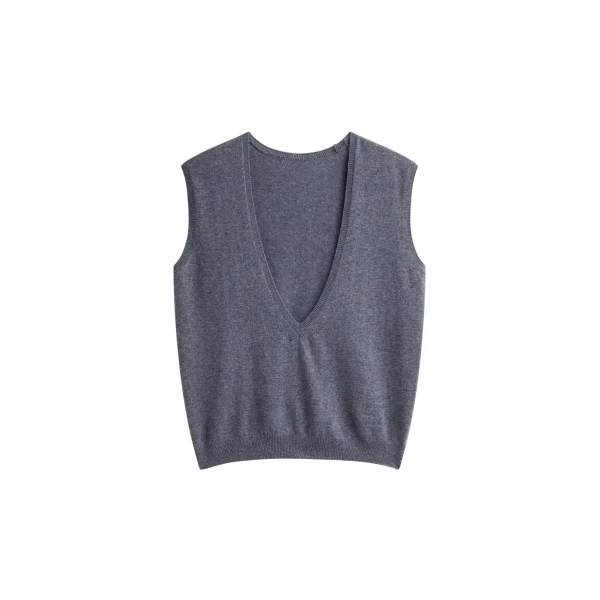 The Frankie Shop Lizan Deep V Neck Knit Vest