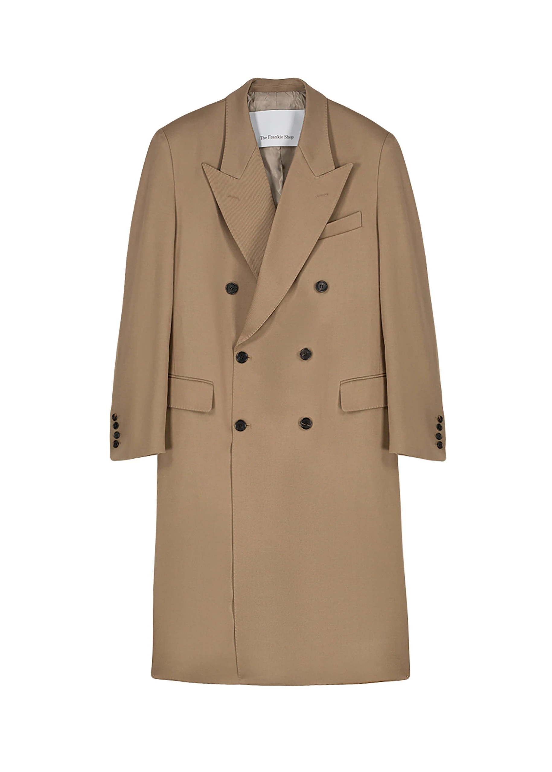 London Double Breasted Coat in Taupe by The Frankie Shop – Coats The Frankie Shop London Double Breasted Coat