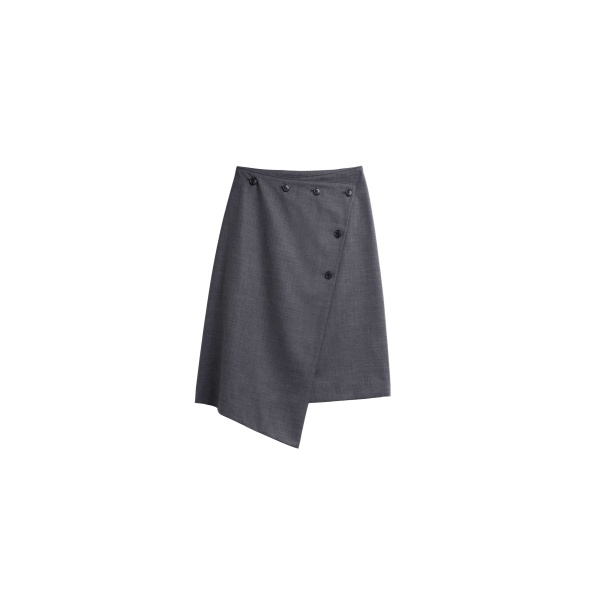 The Frankie Shop Lowell Asymmetric Midi Skirt