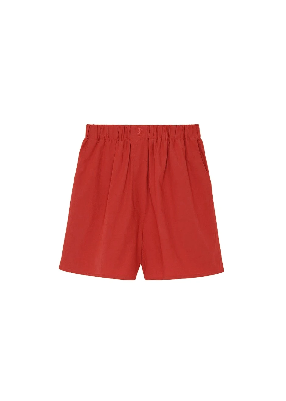 Lui Organic Cotton Boxer Shorts in Red by The Frankie Shop – Shorts The Frankie Shop Lui Organic Cotton Boxer Shorts