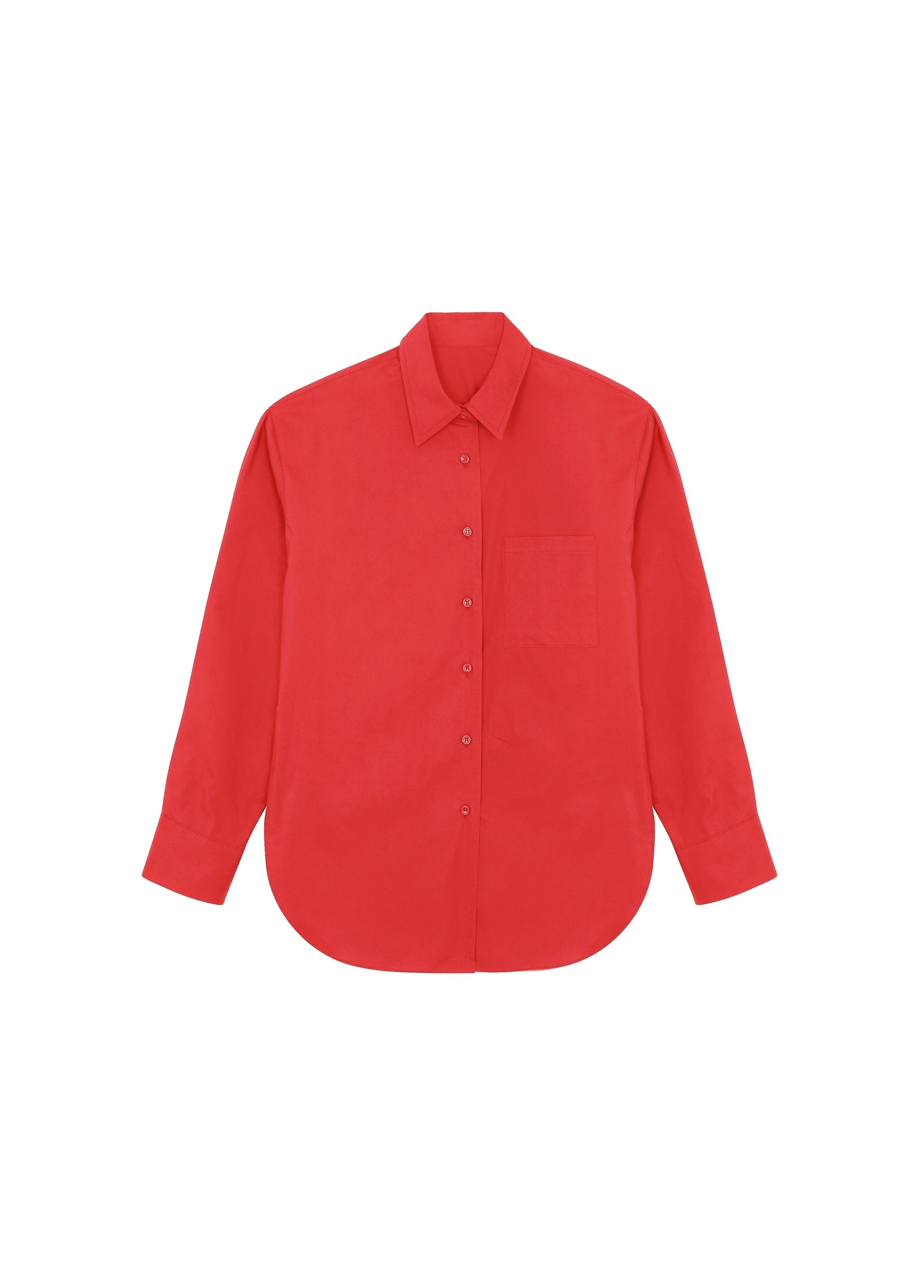 Lui Organic Cotton Shirt in Red by The Frankie Shop – Tops The Frankie Shop Lui Organic Cotton Shirt