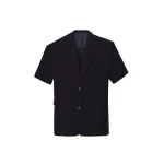 The Frankie Shop Maisie Short Sleeve Twill Blazer