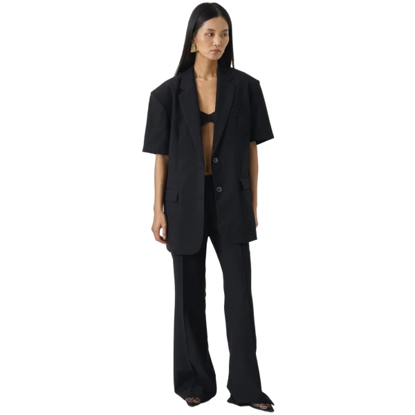 The Frankie Shop Maisie Short Sleeve Twill Blazer