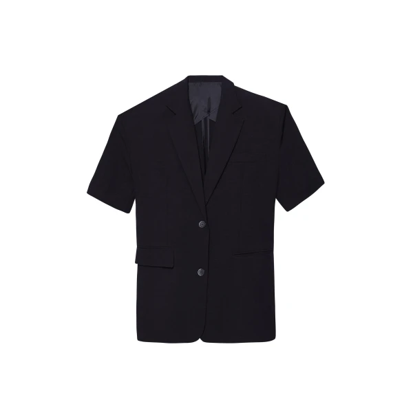 The Frankie Shop Maisie Short Sleeve Twill Blazer