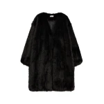 The Frankie Shop Matera Collarless Faux Fur Coat
