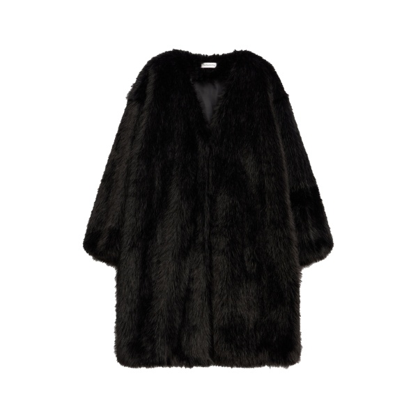 The Frankie Shop Matera Collarless Faux Fur Coat