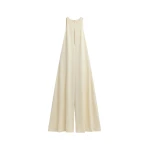 Mayan Wide Leg Jumpsuit in Ivory by The Frankie Shop – Jumpsuit The Frankie Shop Mayan Wide Leg Jumpsuit