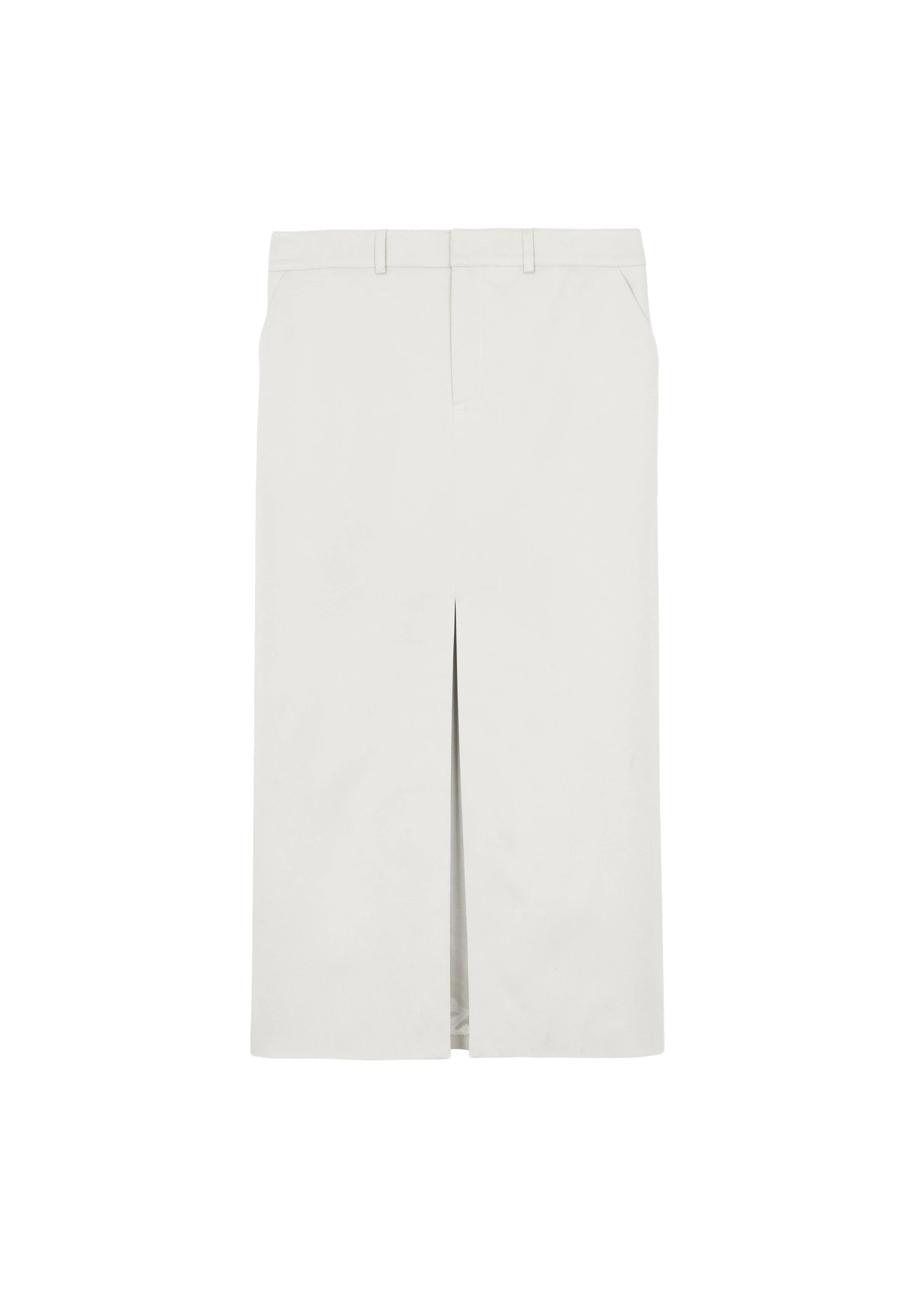 Maybelle Front Slit Midi Skirt in Off White by The Frankie Shop – Skirts The Frankie Shop Maybelle Front Slit Midi Skirt