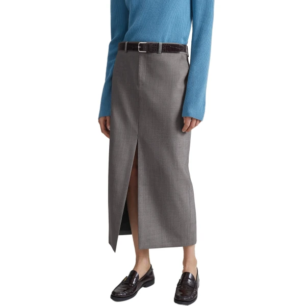 The Frankie Shop Maybelle Wool Front Slit Pencil Skirt