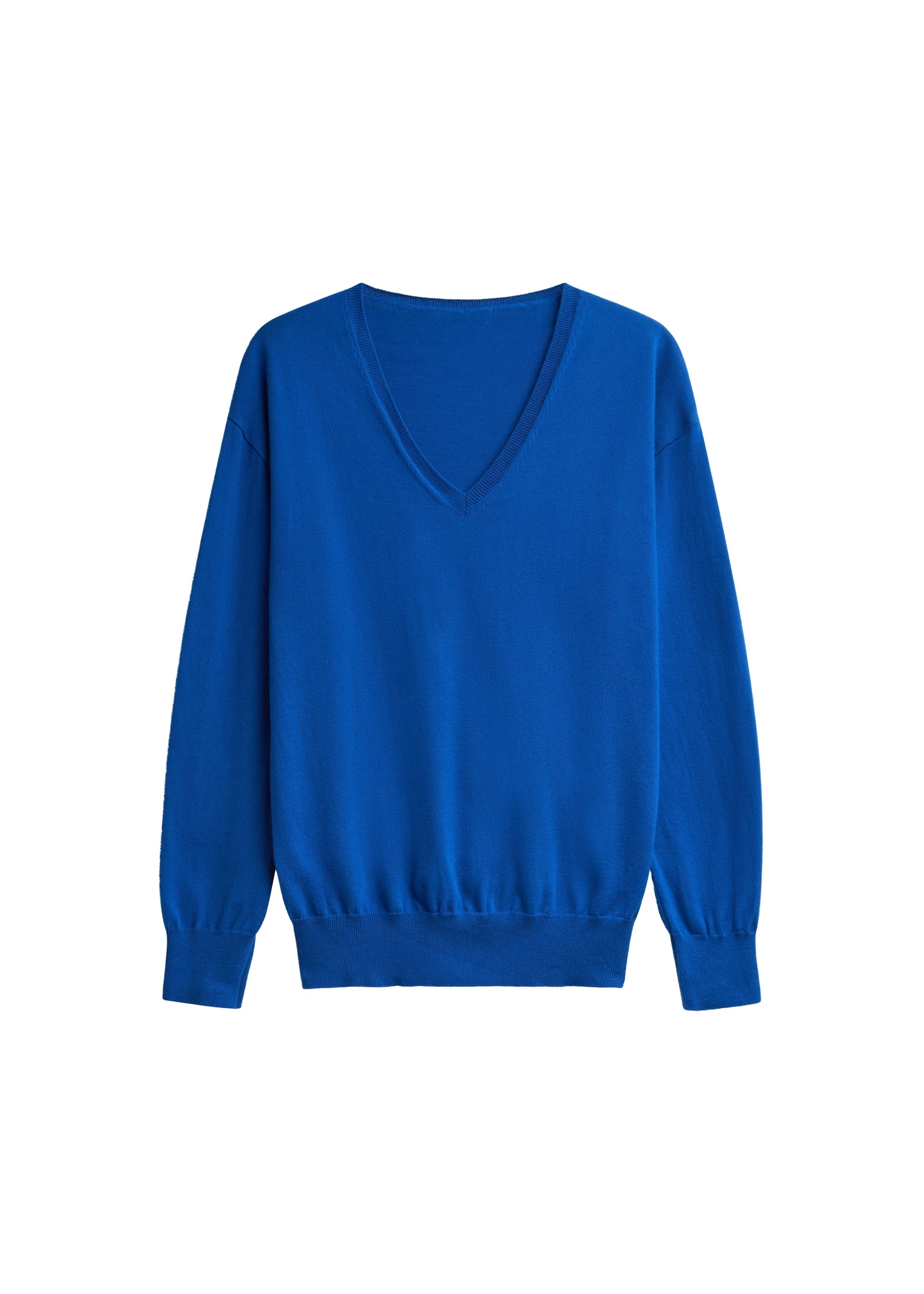 Meera V-Neck Sweater in Cobalt by The Frankie Shop – Knitwear The Frankie Shop Meera V-Neck Sweater