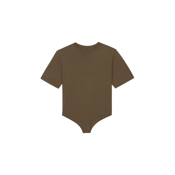 Meida Padded T-Shirt Bodysuit in Khaki
