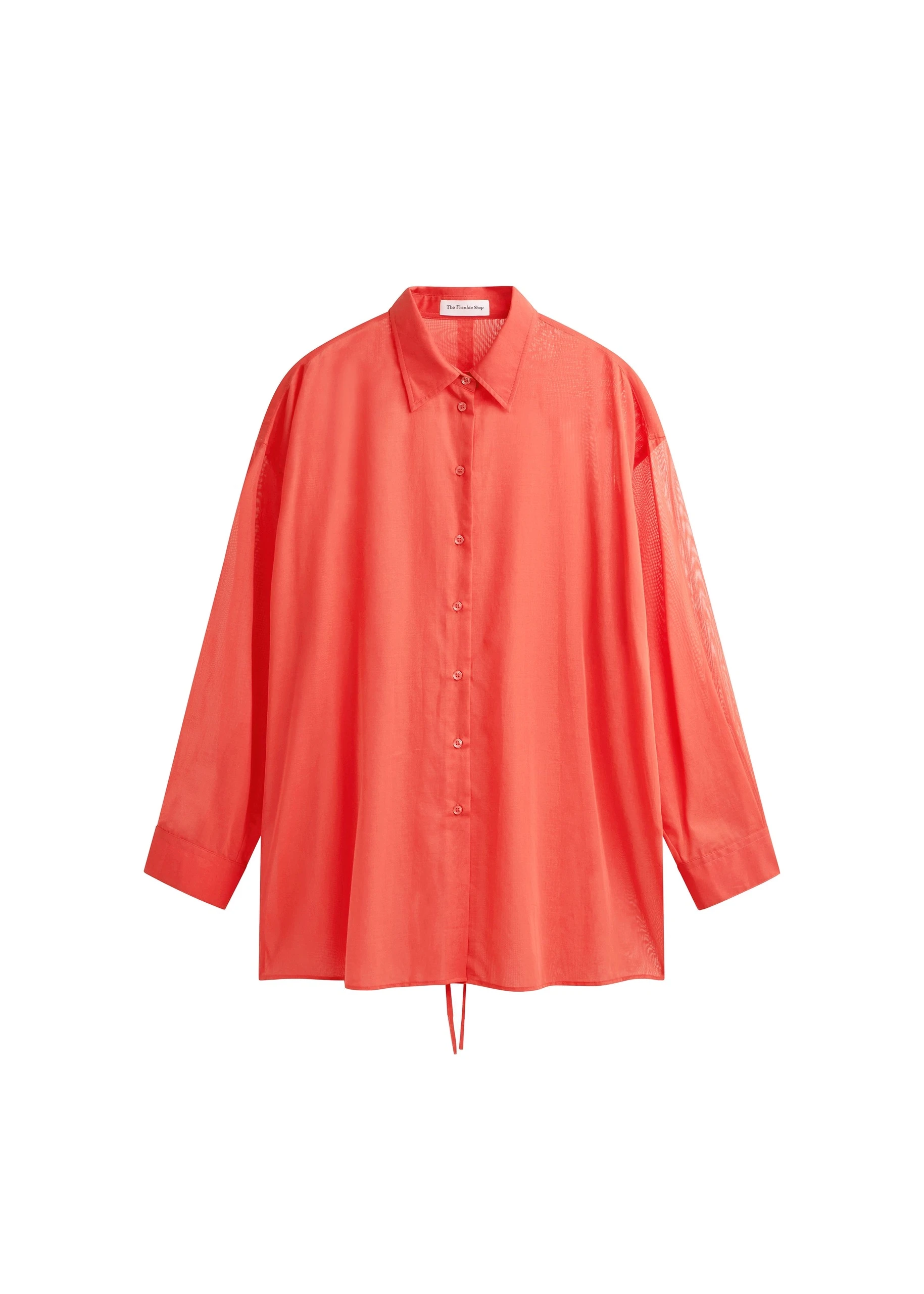 Melia Open-Back Shirt in Red by The Frankie Shop – Tops The Frankie Shop Melia Open-Back Shirt