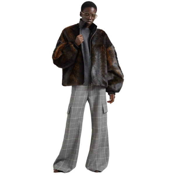 The Frankie Shop Milano Fur Bomber Jacket