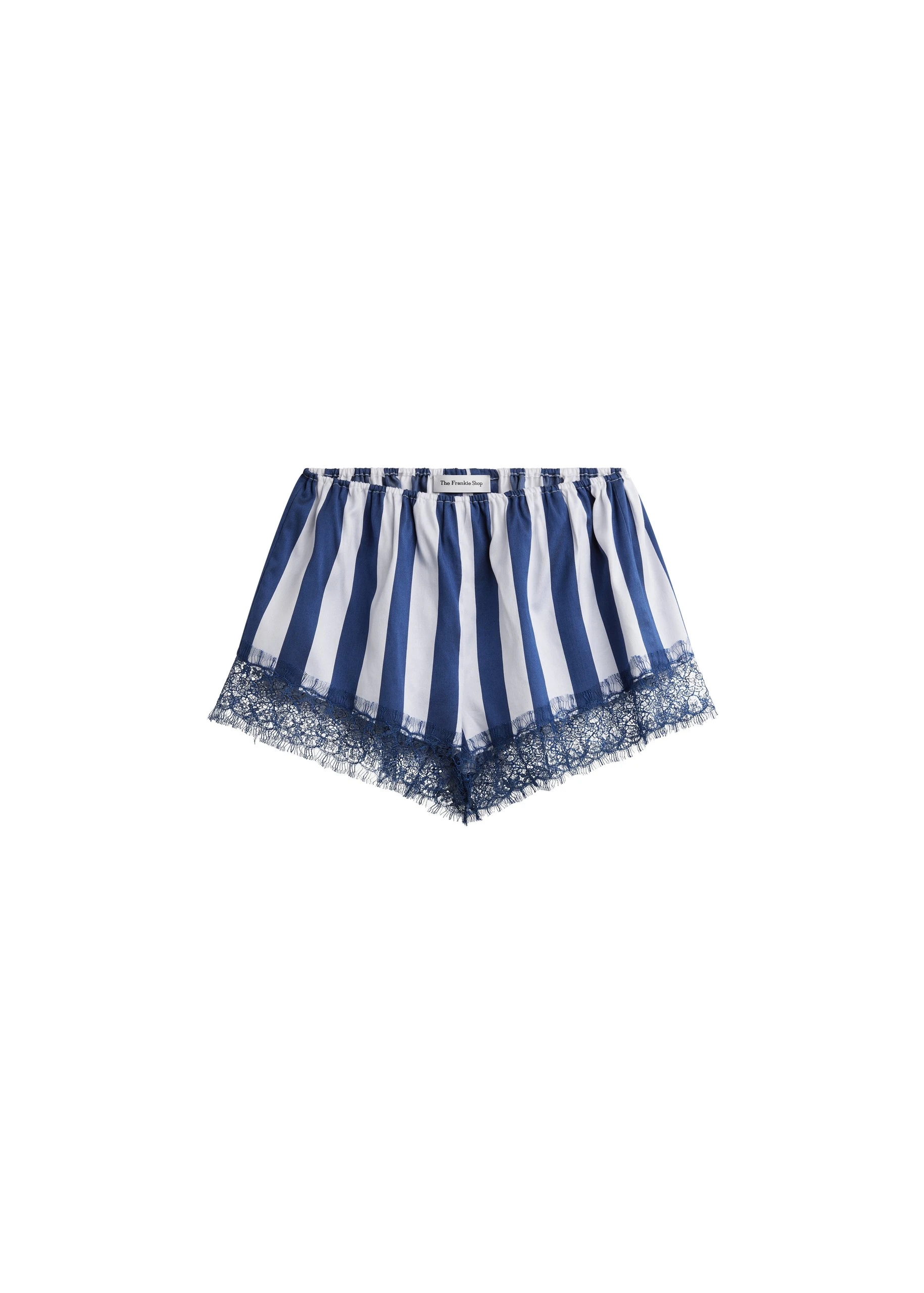 Milos Mini Boxer Shorts in Navy and White Stripe by The Frankie Shop – Shorts The Frankie Shop Milos Mini Boxer Shorts