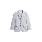 Mirbel Cinched Blazer in Light Grey by The Frankie Shop – Jackets The Frankie Shop Mirbel Cinched Blazer