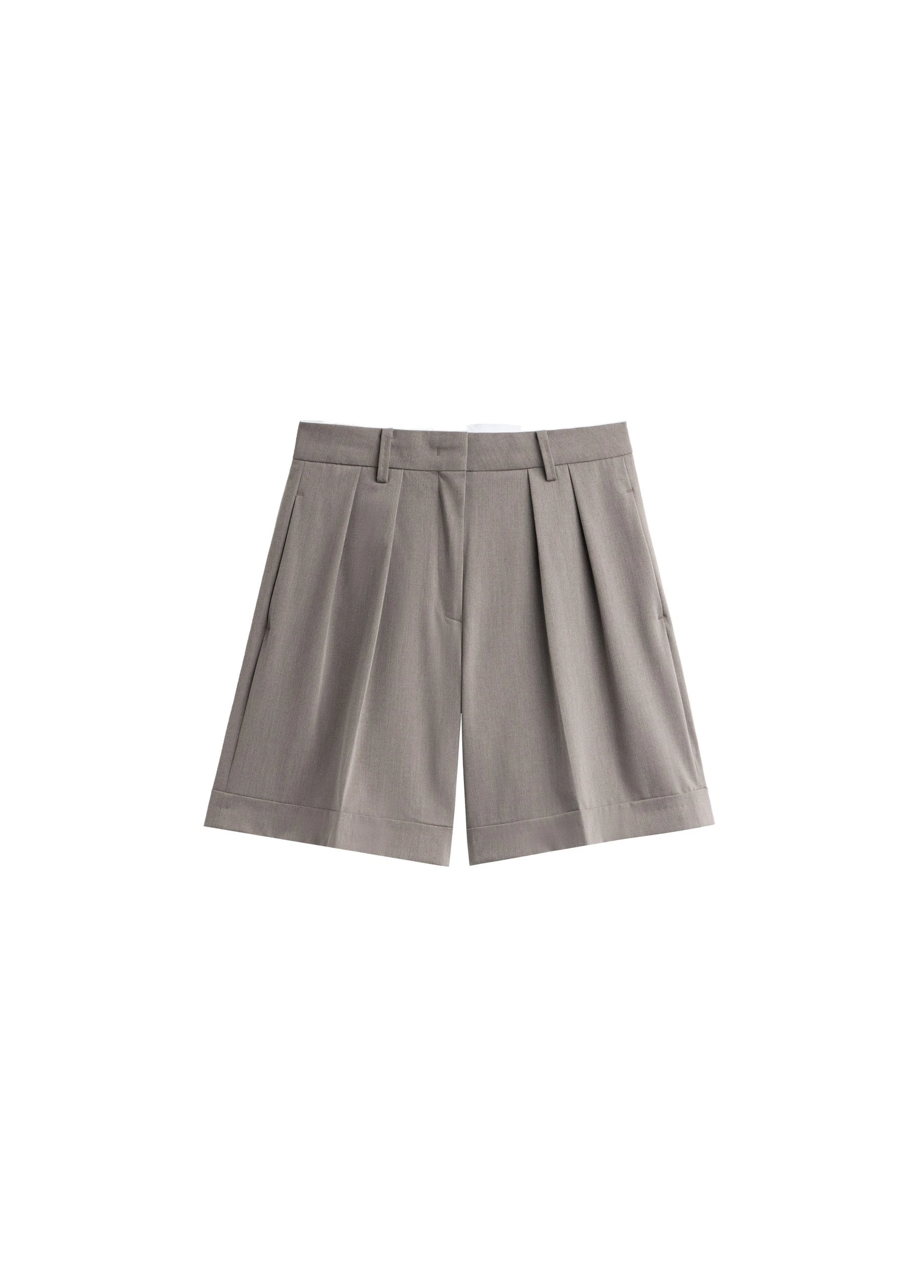 Mirbel Pleated Shorts in Taupe by The Frankie Shop – Shorts The Frankie Shop Mirbel Pleated Shorts
