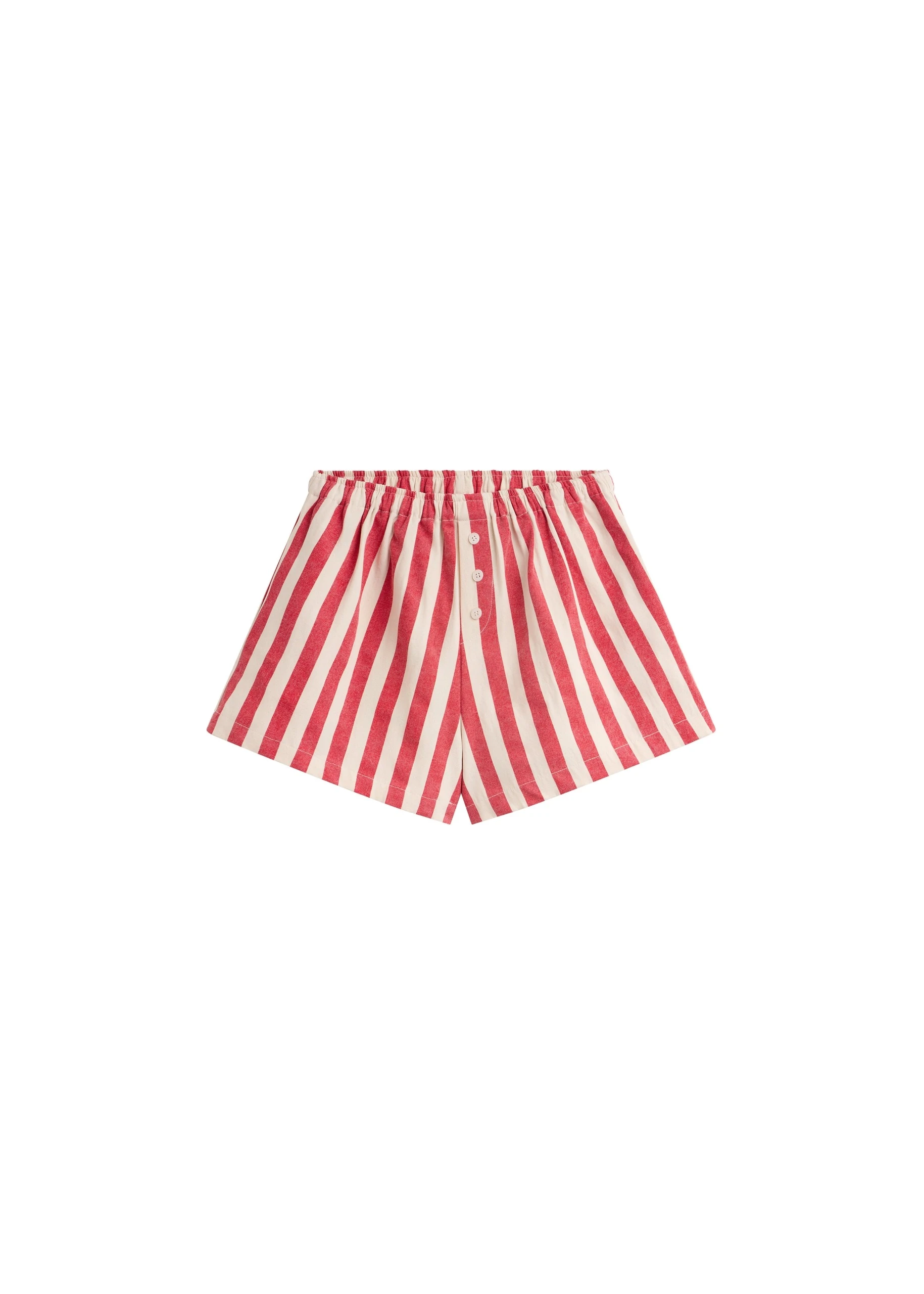 Mireval Cotton Boxer Shorts in Red and White Stripe by The Frankie Shop – Shorts The Frankie Shop Mireval Cotton Boxer Shorts