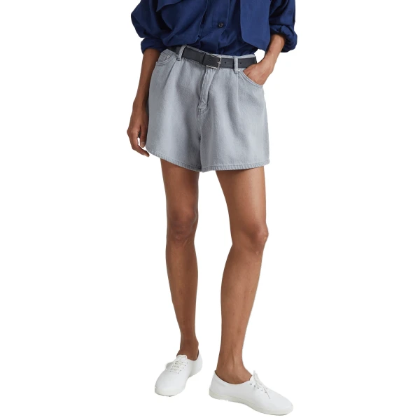 The Frankie Shop Mojave Pleated Denim Shorts