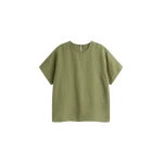 The Frankie Shop Morat Linen Back Button Top